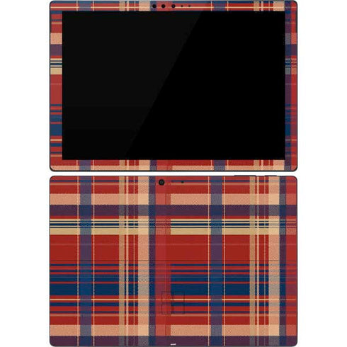 Red and Blue Plaid Surface Pro 7 Skin