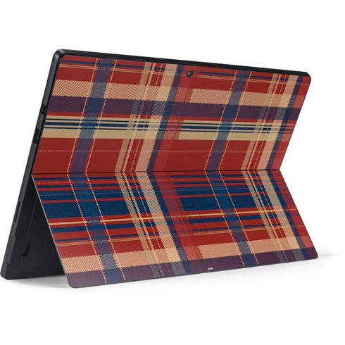 Red and Blue Plaid Surface Pro 7 Skin