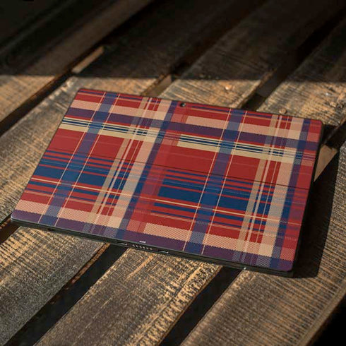 Red and Blue Plaid Surface Pro 7 Skin