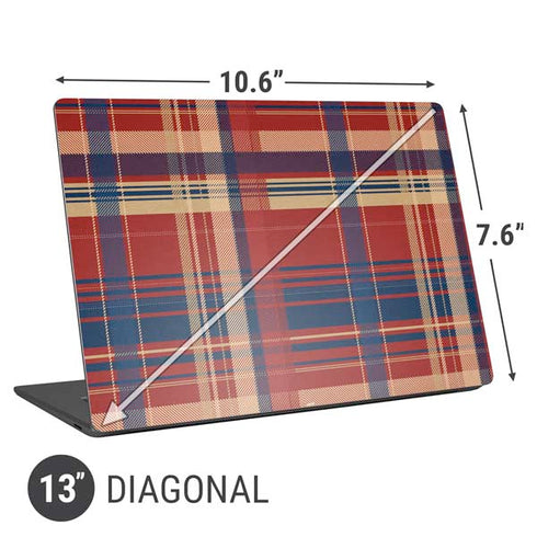 Red and Blue Plaid Universal Laptop 13in (10.6 x 7.6in) Skin