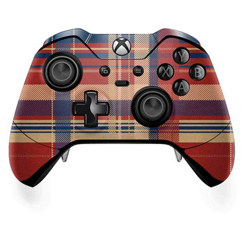 Red and Blue Plaid Xbox One Elite Controller Skin