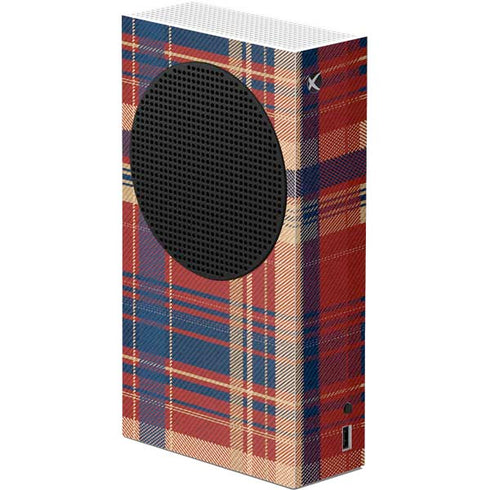 Red and Blue Plaid Xbox Series S Console Skin