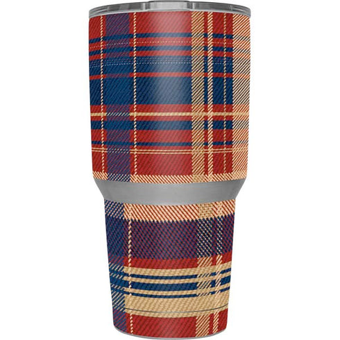 Red and Blue Plaid Yeti 30oz Rambler Tumbler Skin