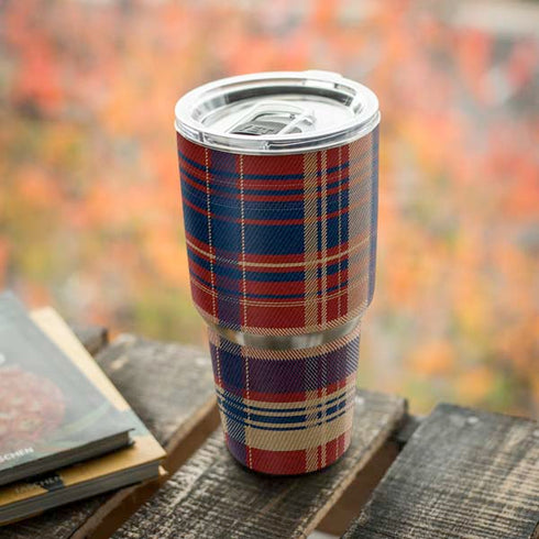 Red and Blue Plaid Yeti 30oz Rambler Tumbler Skin
