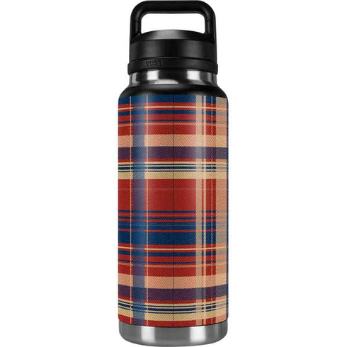 Red and Blue Plaid YETI Rambler 36oz Bottle Skin