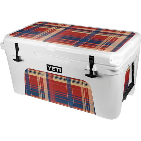 Red and Blue Plaid YETI Tundra 65 Hard Cooler Skin