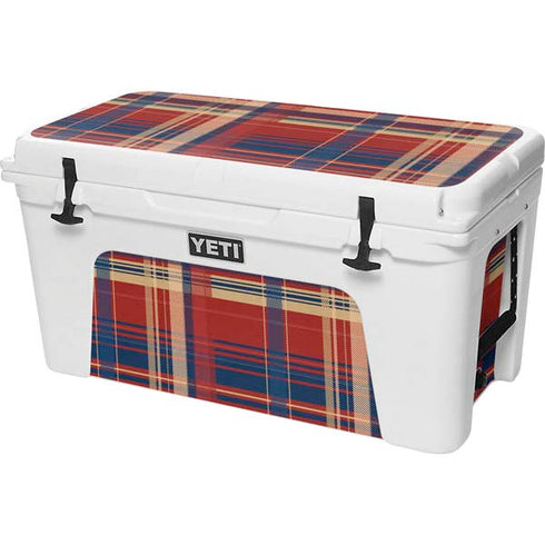 Red and Blue Plaid YETI Tundra 75 Hard Cooler Skin