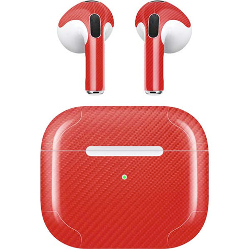 Red Carbon Fiber Specialty Material Apple AirPods (3rd Gen 2021) Skin