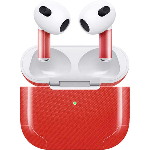Red Carbon Fiber Specialty Material Apple AirPods (3rd Gen 2021) Skin
