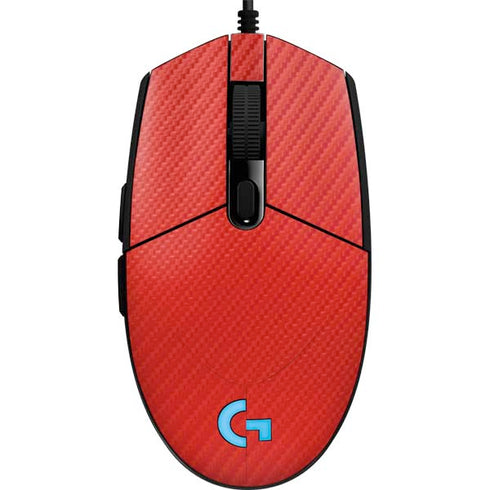 Red Carbon Fiber Specialty Material G203 Prodigy RGB Wired Gaming Mouse Skin