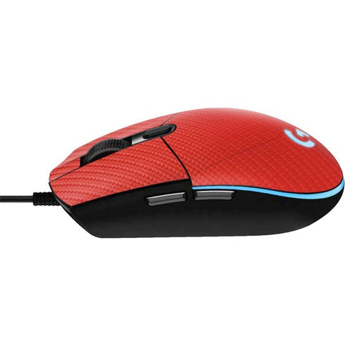 Red Carbon Fiber Specialty Material G203 Prodigy RGB Wired Gaming Mouse Skin