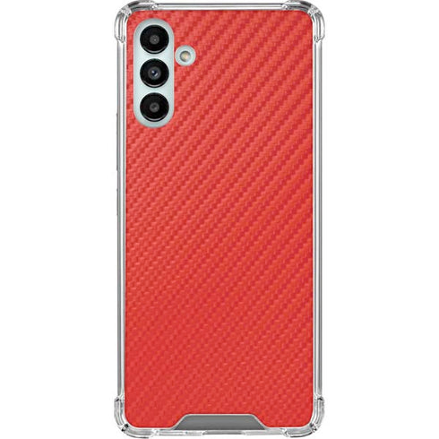 Red Carbon Fiber Specialty Material Galaxy A13 5G Clear Case