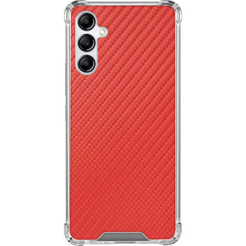 Red Carbon Fiber Specialty Material Galaxy A14 5G Clear Case