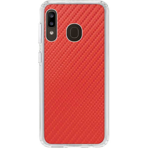 Red Carbon Fiber Specialty Material Galaxy A20 Clear Case