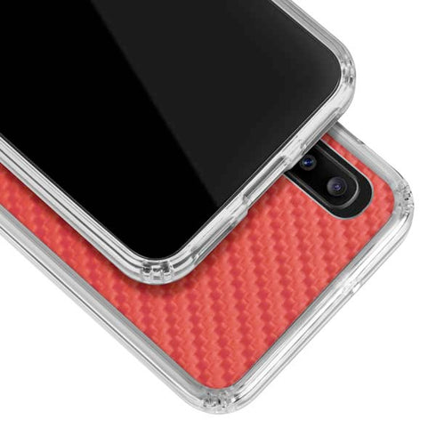 Red Carbon Fiber Specialty Material Galaxy A20 Clear Case