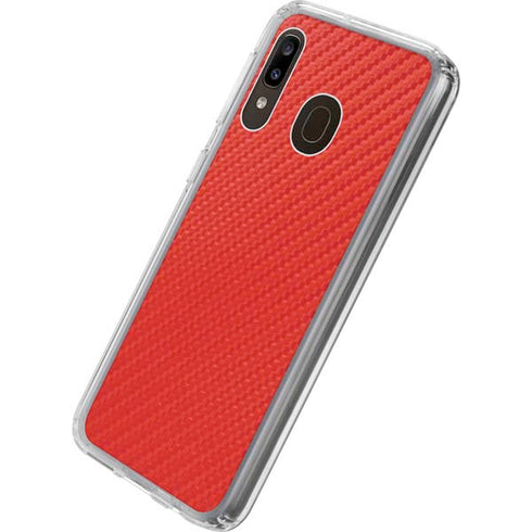 Red Carbon Fiber Specialty Material Galaxy A20 Clear Case