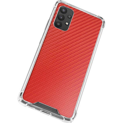 Red Carbon Fiber Specialty Material Galaxy A32 5G Clear Case