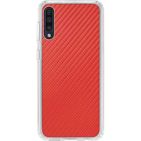 Red Carbon Fiber Specialty Material Galaxy A50 Clear Case