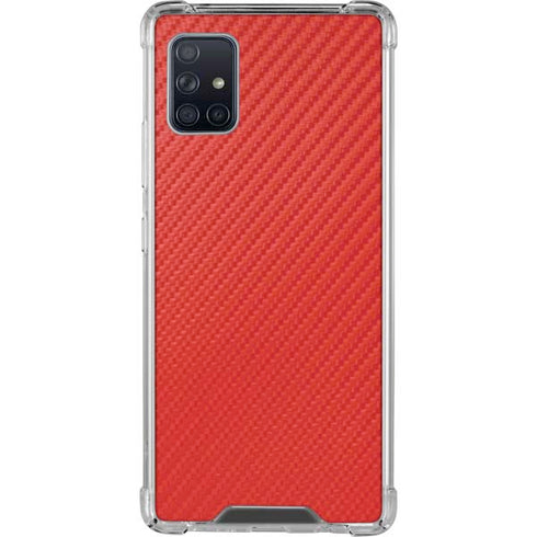 Red Carbon Fiber Specialty Material Galaxy A51 5G Clear Case