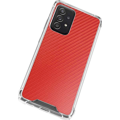 Red Carbon Fiber Specialty Material Galaxy A52 5G Clear Case