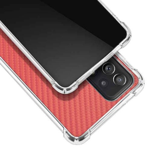 Red Carbon Fiber Specialty Material Galaxy A52 5G Clear Case