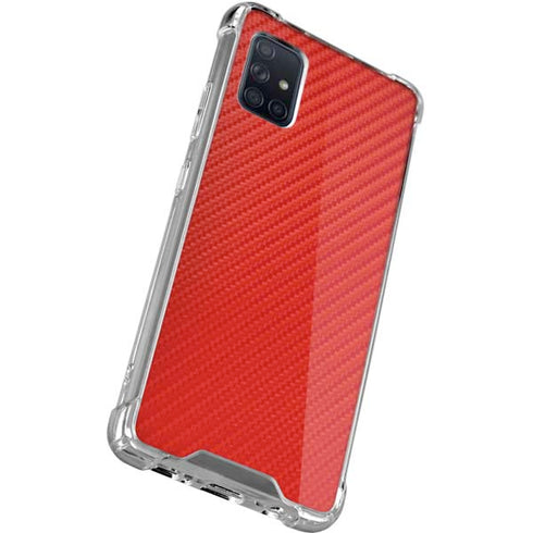 Red Carbon Fiber Specialty Material Galaxy A71 5G Clear Case