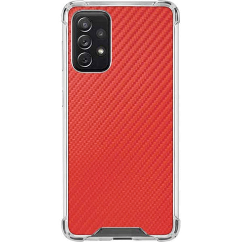 Red Carbon Fiber Specialty Material Galaxy A72 5G Clear Case