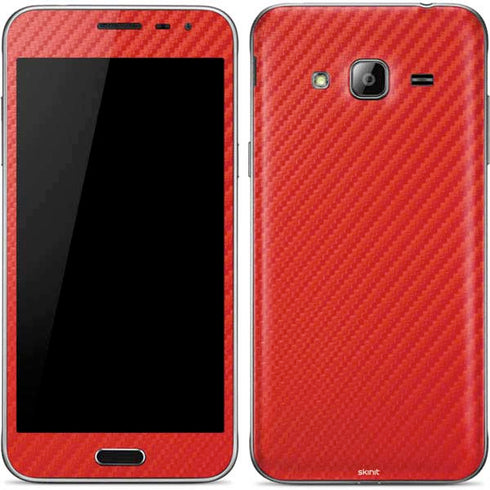 Red Carbon Fiber Specialty Material Galaxy J3 Skin