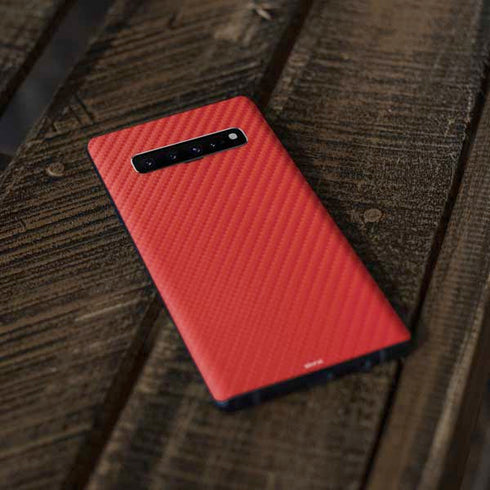 Red Carbon Fiber Specialty Material Galaxy S10 Plus Skin