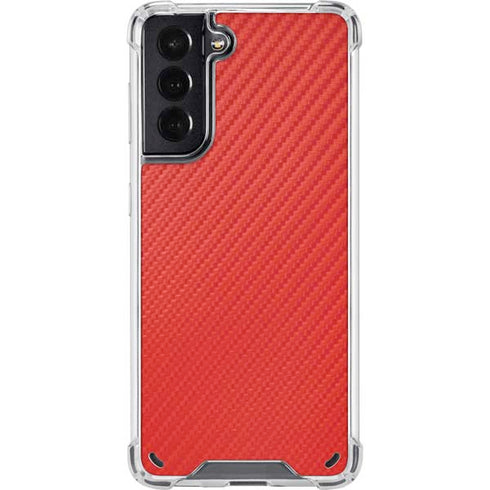 Red Carbon Fiber Specialty Material Galaxy S21 5G Clear Case