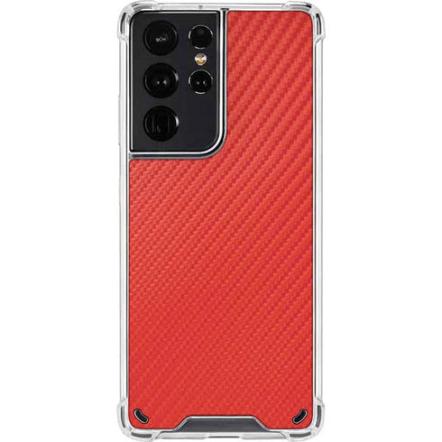 Red Carbon Fiber Specialty Material Galaxy S21 Ultra 5G Clear Case