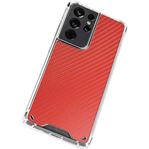 Red Carbon Fiber Specialty Material Galaxy S21 Ultra 5G Clear Case