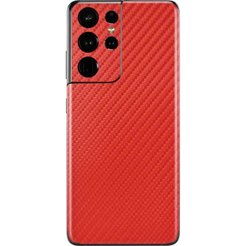 Red Carbon Fiber Specialty Material Galaxy S21 Ultra 5G Skin