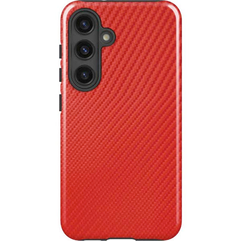 Red Carbon Fiber Specialty Texture Material Galaxy S24 Impact Case
