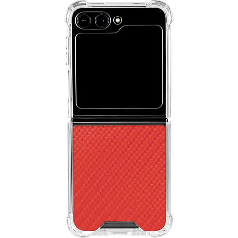 Red Carbon Fiber Specialty Material Galaxy Z Flip5 5G Clear Case