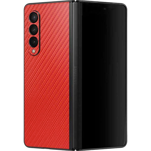 Red Carbon Fiber Specialty Material Galaxy Z Fold3 5G Skin