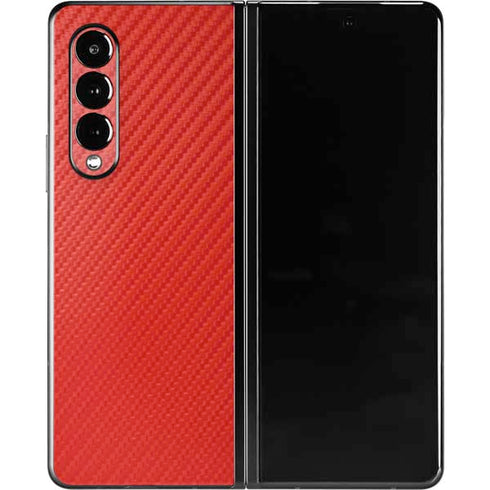 Red Carbon Fiber Specialty Material Galaxy Z Fold3 5G Skin