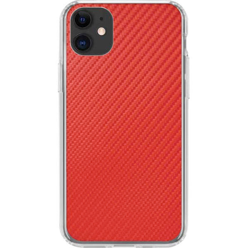 Red Carbon Fiber Specialty Texture Material iPhone 11 Clear Case