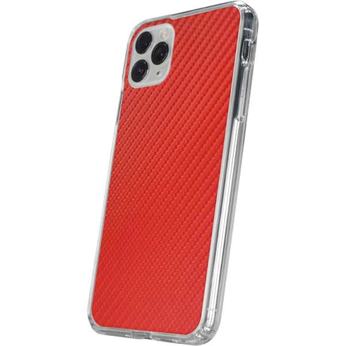 Red Carbon Fiber Specialty Texture Material iPhone 11 Pro Clear Case