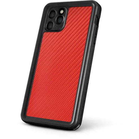 Red Carbon Fiber Specialty Material iPhone 11 Pro Max Waterproof Case