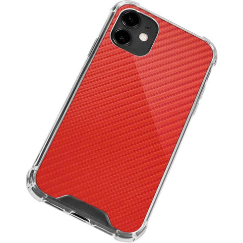 Red Carbon Fiber Specialty Material iPhone 12 Clear Case