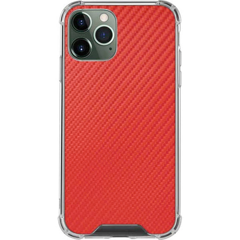 Red Carbon Fiber Specialty Material iPhone 12 Pro Clear Case