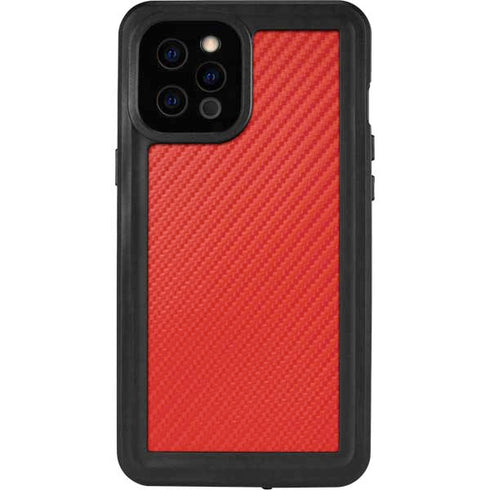 Red Carbon Fiber Specialty Material iPhone 12 Pro Max Waterproof Case