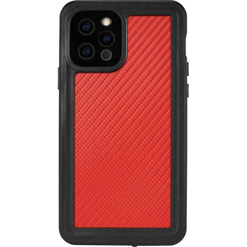Red Carbon Fiber Specialty Material iPhone 12 Pro Waterproof Case