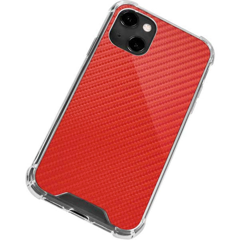 Red Carbon Fiber Specialty Material iPhone 13 Clear Case