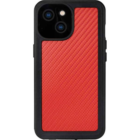 Red Carbon Fiber Specialty Material iPhone 13 Mini Waterproof Case
