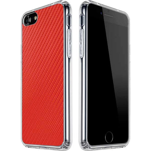 Red Carbon Fiber Specialty Material iPhone SE (2nd & 3rd Gen) Clear Case