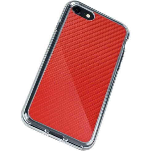 Red Carbon Fiber Specialty Material iPhone SE (2nd & 3rd Gen) Clear Case