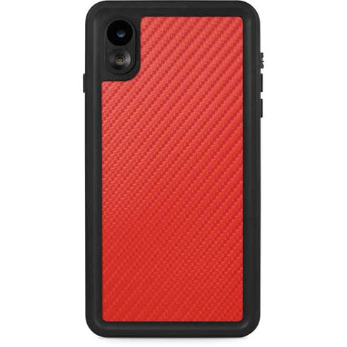 Red Carbon Fiber Specialty Material iPhone XR Waterproof Case