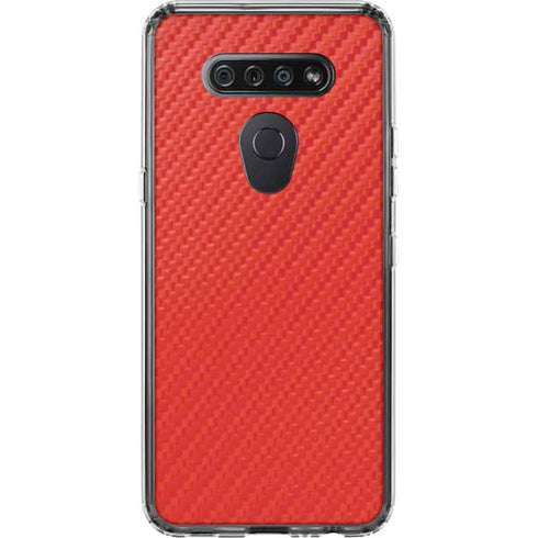 Red Carbon Fiber Specialty Texture Material LG K51/Q51 Clear Case